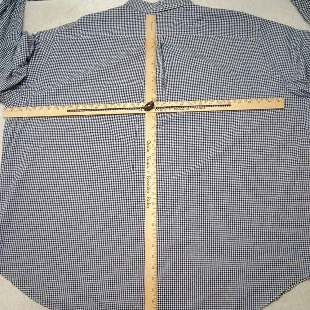 Ralph Lauren Shirt Mens Big 3XB Blue Plaid Button-Down Classic Pink Pony Casual